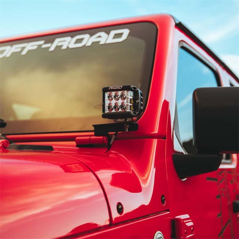 Rigid Industries — Rigid Industries 2018 Jeep JL - A-Pillar Mount Kit - Mounts Set of D / D-SS / SR-M / Ignite Series
18 JEEP JL A-PLR MNT
A-PILLAR MOUNT - view 3