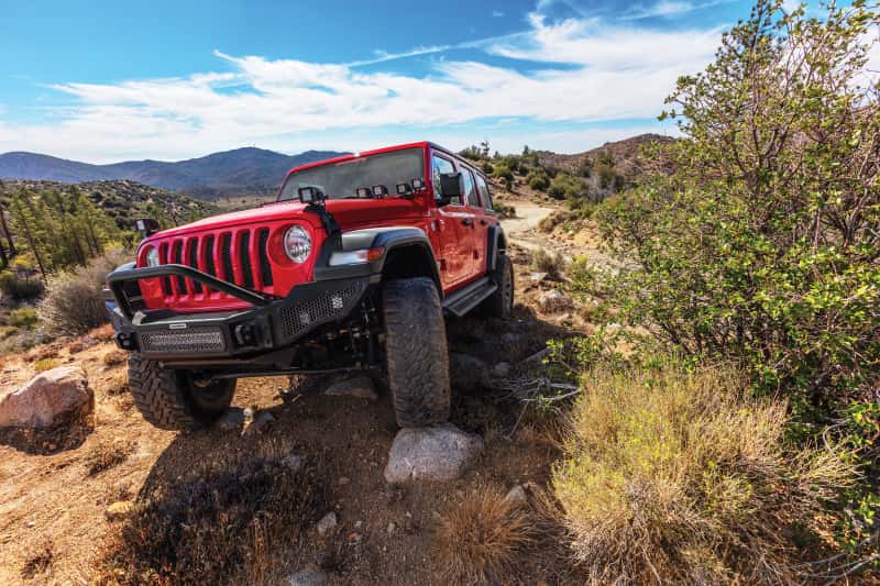 Go Rhino — Go Rhino 07-20 Jeep Wrangler JL/JLU/JK/JKU/Gladiator JT Rockline Full Width Bumper w/ Overrider
Rockline Bumper (F) - view 9