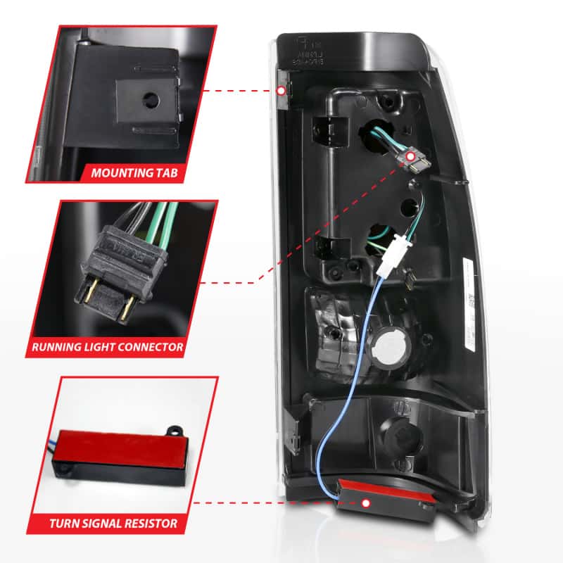 ANZO — ANZO 2003-2006 Chevy Silverado 1500 LED Taillights Plank Style Black w/Clear Lens - view 5