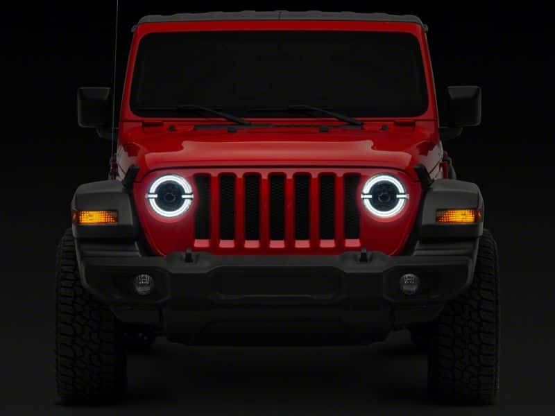 Raxiom — Raxiom 18-23 Jeep Wrangler JL Axial Series 9-In LED Angel Eye Headlights- Blk Housing (Clear Lens)
Headlights - view 3
