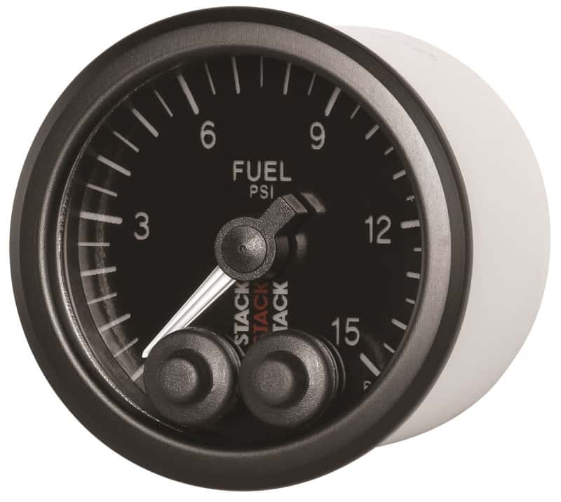 AutoMeter — Autometer Stack 52mm 0-15 PSI 1/8in NPTF Male Pro-Control Fuel Pressure Gauge - Black
Ga FuelP PC Bk 15psi - view 3