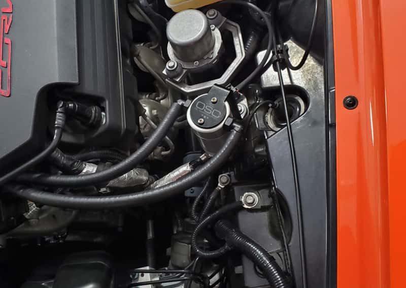 J&L — J&L 14-19 Chevrolet Corvette LT1 6.2L Driver Side Oil Separator 3.0 - Clear Anodized
Oil Separator - view 2