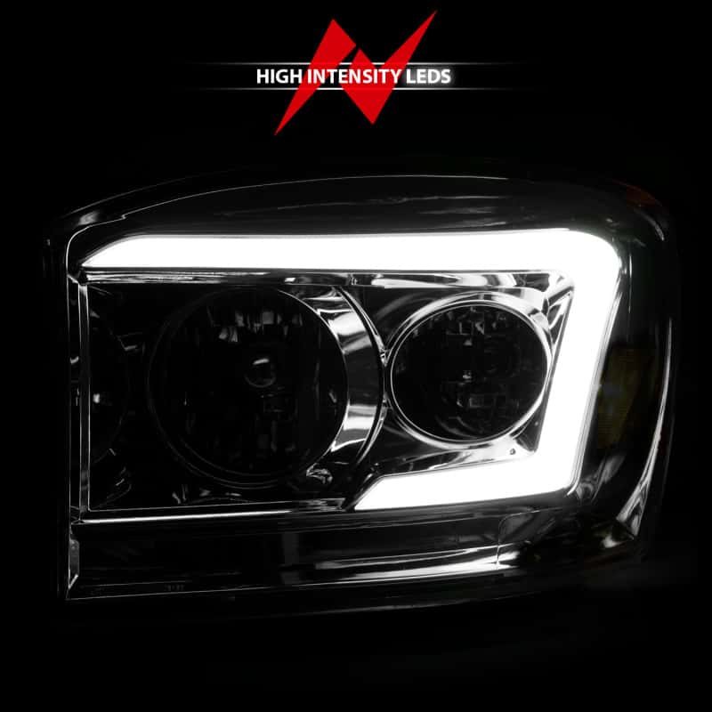 ANZO — ANZO 06-09 Dodge RAM 1500/2500/3500 Headlights Chrome Housing/Clear Lens (w/ Light Bars)
Head Light Set
HdLtSet - view 5