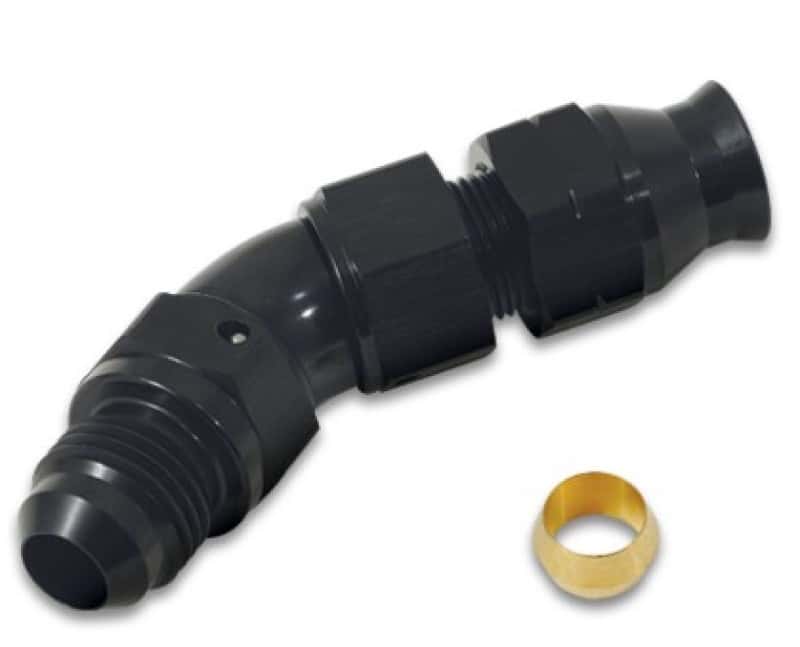 Vibrant — Vibrant 45 Degree 3/8in Tube to Male -6AN Flare Adapter w/ Olive Inserts
-6ANML-3/8"Tube45Deg - view 3