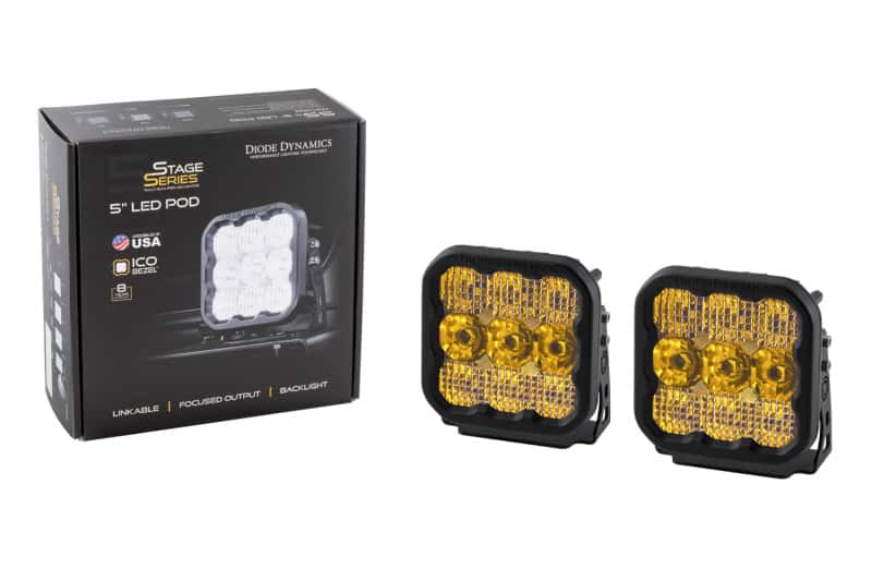 Diode Dynamics — Diode Dynamics SS5 LED Pod Sport - Yellow Driving (Pair) - view 3
