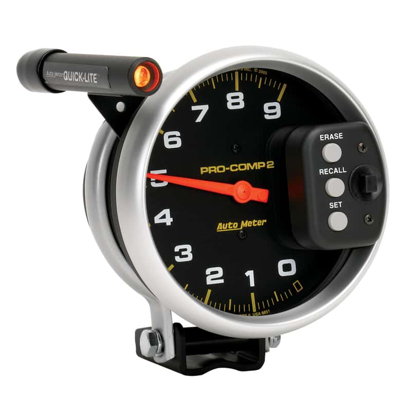 AutoMeter — AutoMeter Gauge Tach 5in. 9K RPM Pedestal W/ Quick Lite & Peak Memory Pro-Comp
5" TACH, 9,000 RPM, - view 9