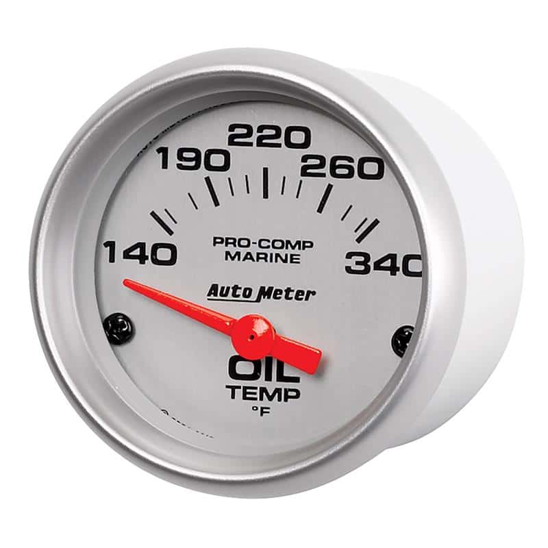 AutoMeter — Autometer Marine Silver Ultra-Lite 2-1/16in Electric Oil Temperature Gauge 140-300 Deg F
GA 2" OT 300F E MS - view 3
