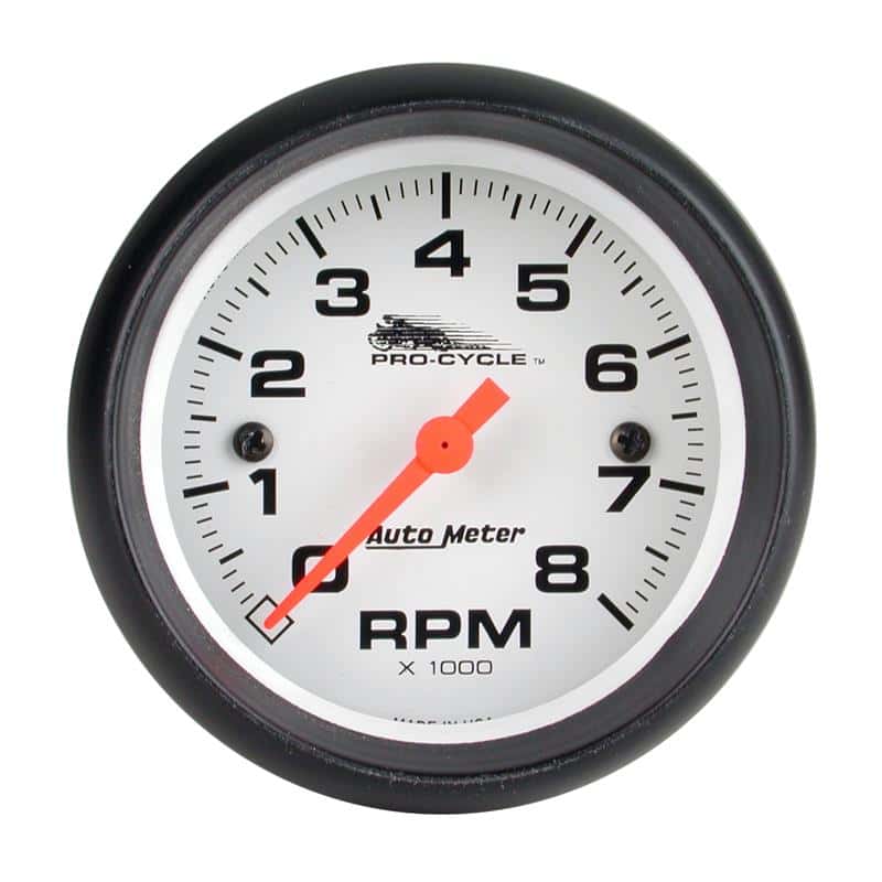 AutoMeter — Autometer Pro-Cycle Gauge Tach 2 5/8in 8K Rpm 2&4 Cylinder White
2.6" 8KRPM WHT PC - view 1