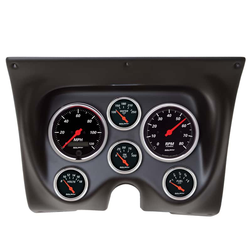 AutoMeter — Autometer Designer Black 67-68 Camaro/Firebird Dash Kit 6pc Tach / MPH / Fuel / Oil / WTMP / Volt
GA KT CA/FRBD 67-8 D - view 1