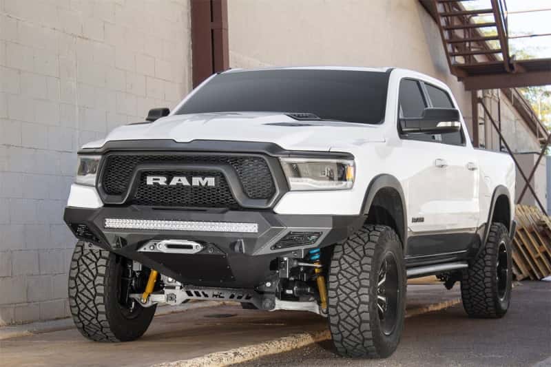 Addictive Desert Designs — Addictive Desert Designs 2019 Ram Rebel 1500 Stealth Fighter Fr Bumper w/Winch&Parking Sensor Mounts
Bumper- Front
Bumpers - view 8