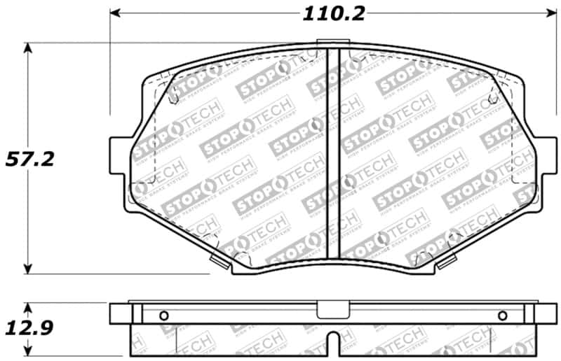 Stoptech — StopTech Performance 94-97/99-05 Miata w/Normal Suspension Front Brake Pads D635
Sprt Brk Pad W/Hdwr - view 2