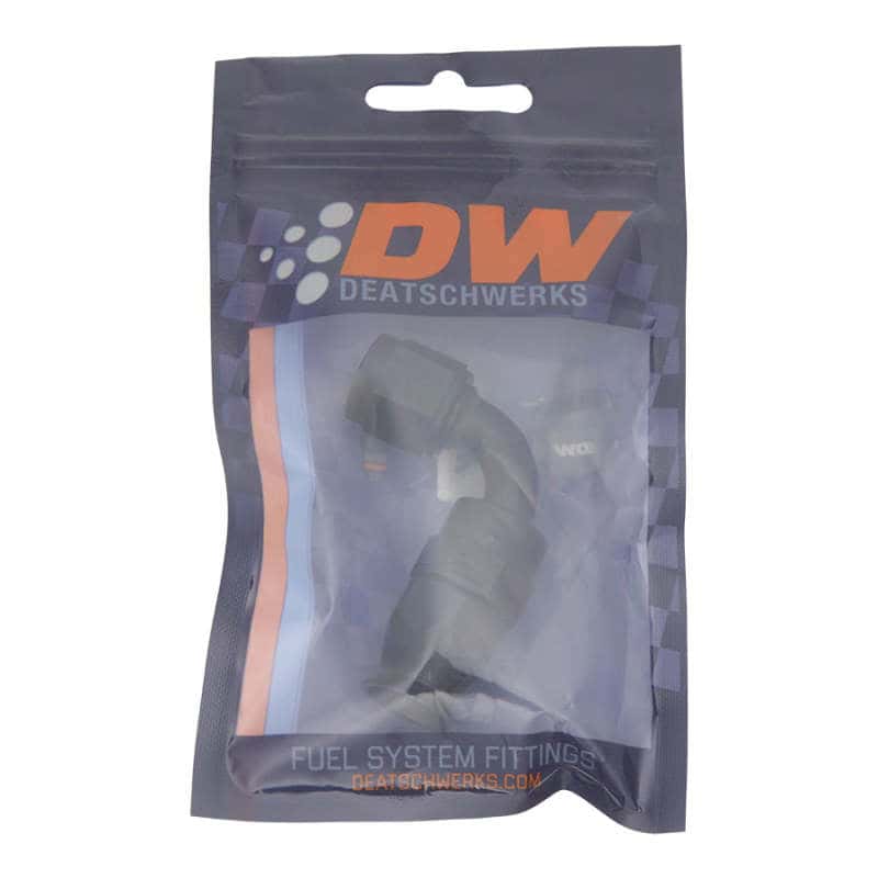 DeatschWerks — DeatschWerks 6AN Female Swivel 90-Degree Hose End PTFE (Incl 1 Olive Insert) - Anodized Matte Black
Lines & Fittings - view 2