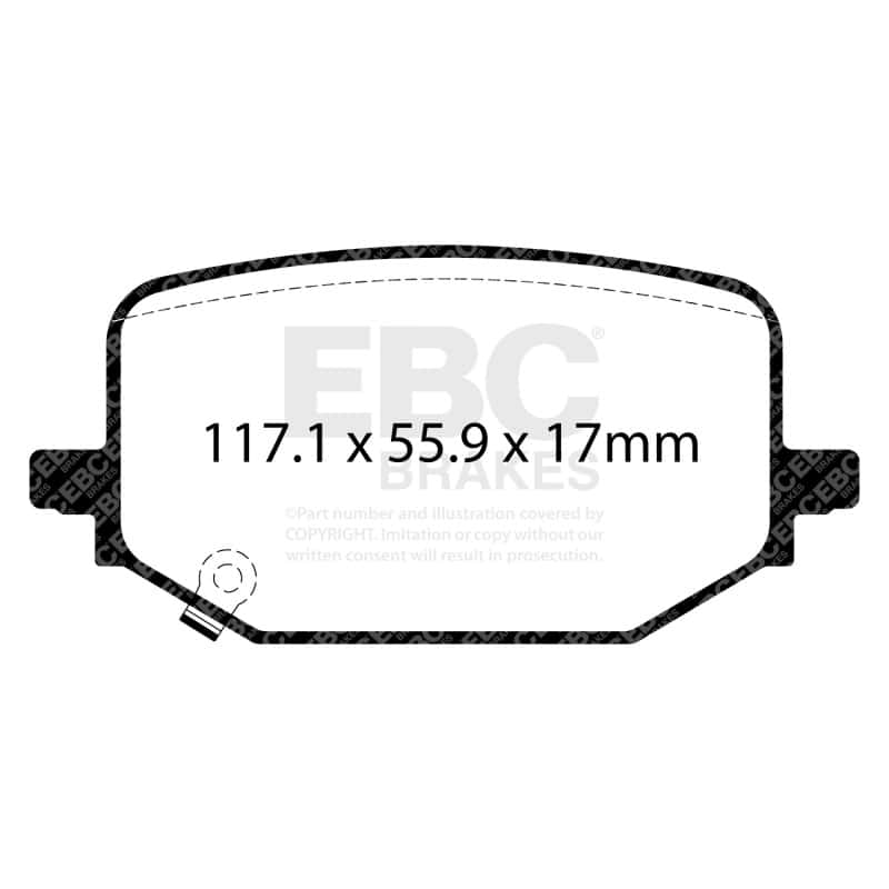 EBC — EBC 2020+ Ford Explorer ST 3.0TT Bluestuff Rear Brake Pads
Disc Brake Pad - view 8