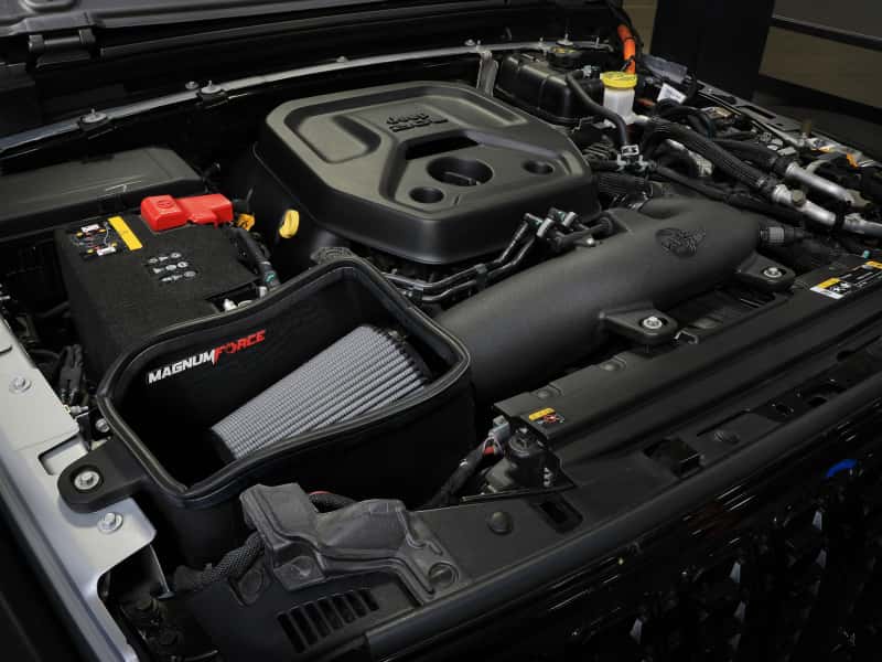 aFe — aFe 24-25 Jeep Wrangler JL 4XE L4 2.0L Magnum FORCE Stage-2 Cold Air Intake w/ Pro DRY S Filter
Magnum FORCE Intake - view 8