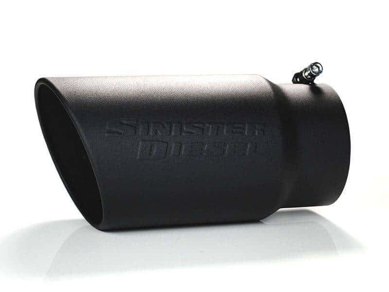 Sinister Diesel — Sinister Diesel Universal Black Ceramic Coated Stainless Steel Exhaust Tip (5in to 6in)
Exhaust tip - view 5