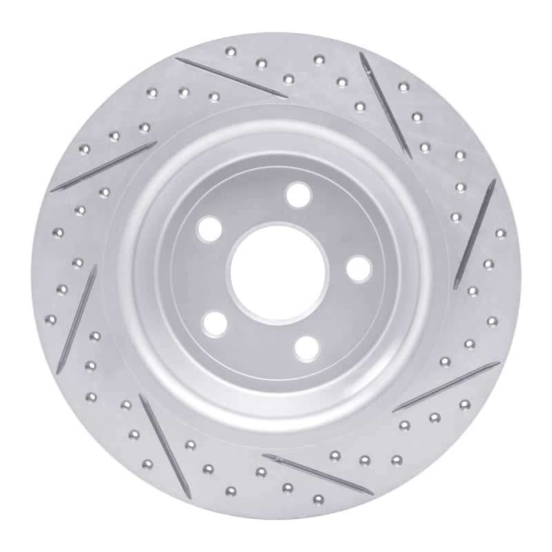 R1 Concepts — R1 15-24 Ford Police Responder Hybrid Rear Left Drilled & Slotted Geo-Carbon Rotor - view 5