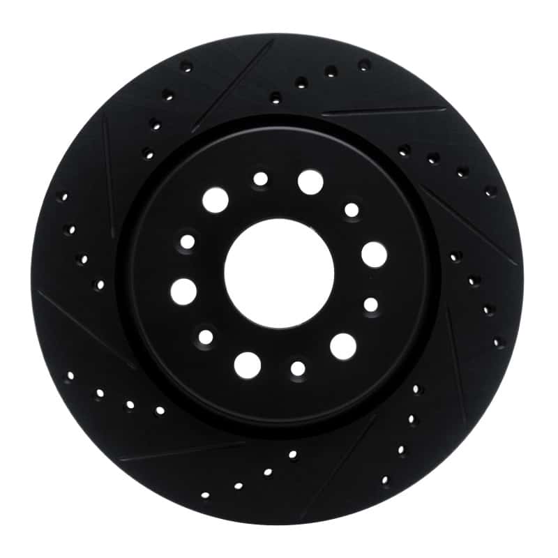 R1 Concepts — R1 17-25 Buick Enclave Rear Left Drilled & Slotted Black Brake Rotor
R1 Brake Rotor Drill - view 1