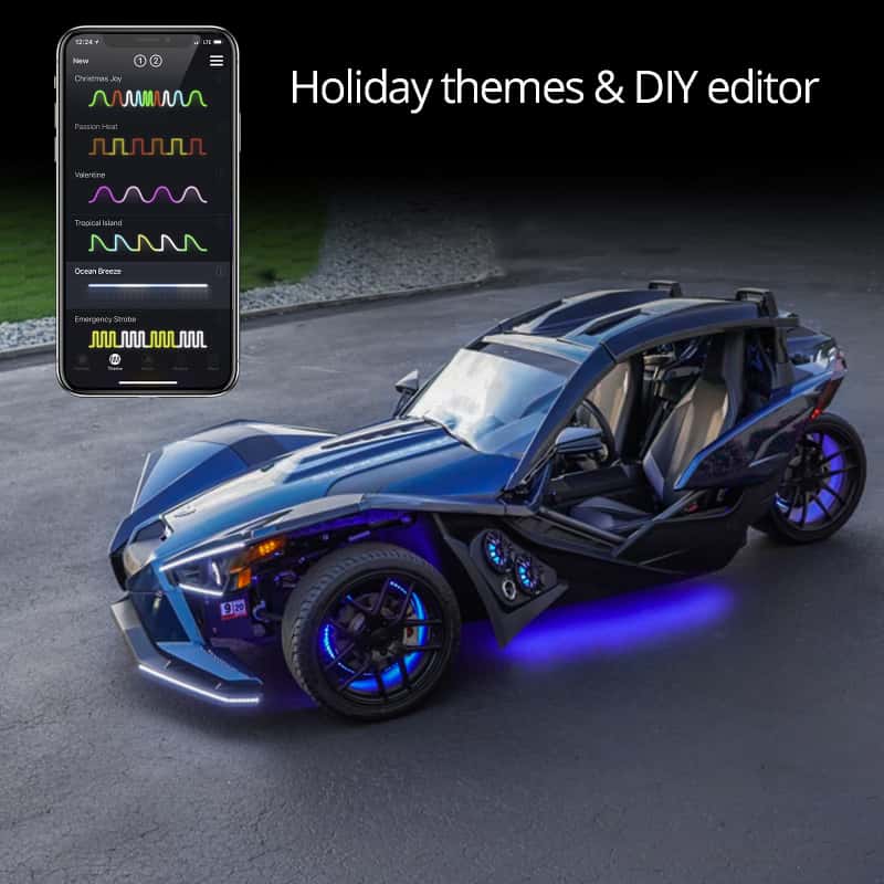 XKGLOW — XK Glow LED Underglow Light Kit for Polaris Slingshot XKCHROME Smartphone App Controller (Standard) - view 1
