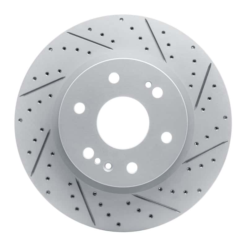 R1 Concepts — R1 19-26 Cadillac Escalade Front Right Drilled & Slotted Geo-Carbon Rotor - view 1