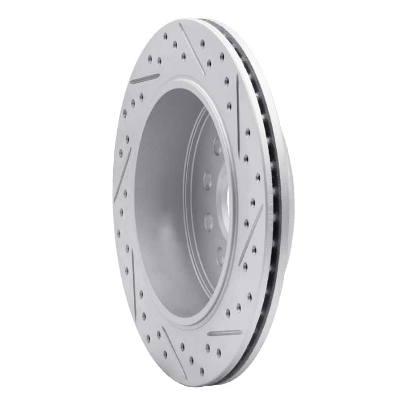 R1 Concepts — R1 03-11 Lincoln Town Car Rear Left Drilled & Slotted Geo-Carbon Rotor - view 4
