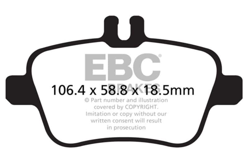 EBC — EBC 13+ Mercedes-Benz CLA250 2.0 Turbo Greenstuff Rear Brake Pads
Disc Brake Pad - view 1