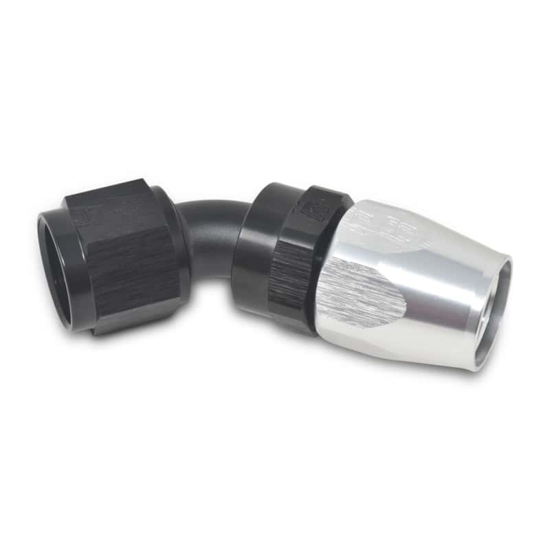 Russell — Russell Performance -4 AN Black/Silver 45 Degree Full Flow Hose End
Hose Fitting - view 4