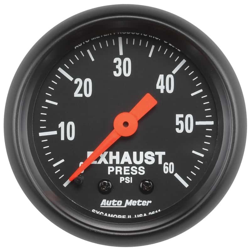 AutoMeter — Autometer Z Series 52mm 0-60 PSI Mechanical Exhaust Gas Pressure Gauge
GA 2" EXPR 60PSI M Z - view 1