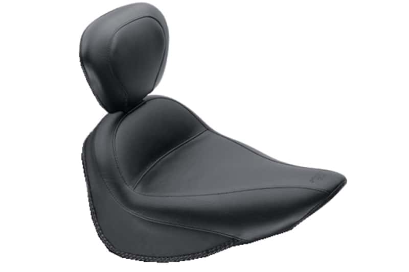 Mustang Motorcycle — Mustang 84-06 Harley Standard Rear Tire Standard Touring Solo Seat w/Driver Backrest - Black - view 1
