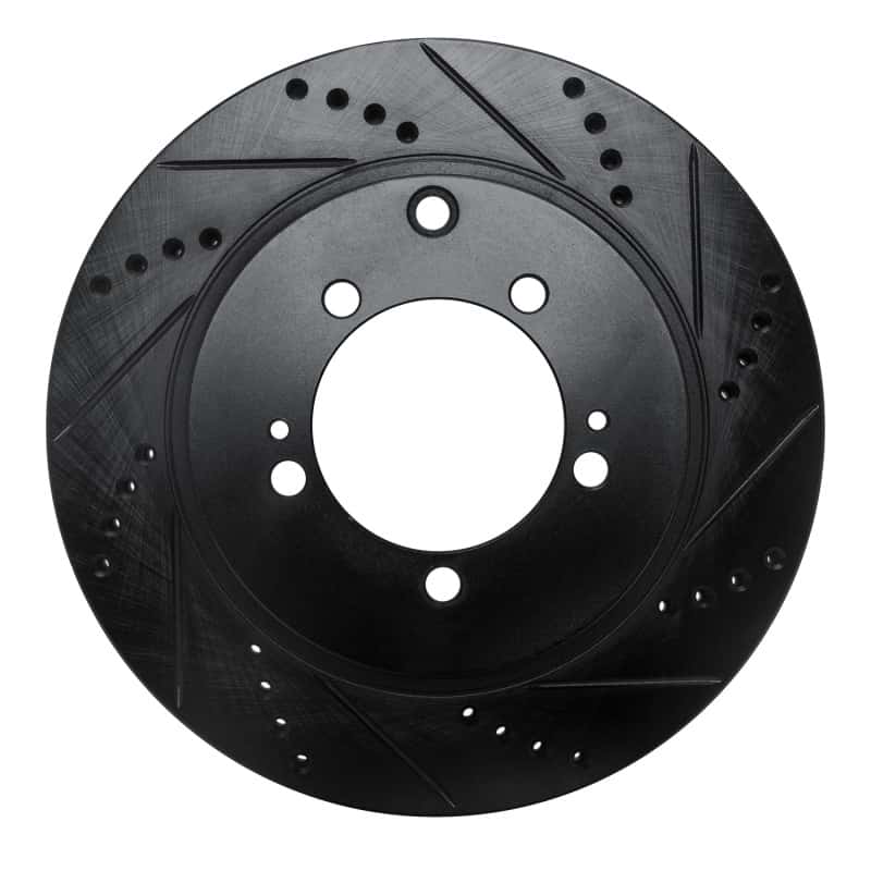 R1 Concepts — R1 03-06 Mitsubishi Lancer Rear Right Drilled & Slotted Black Brake Rotor
R1 Brake Rotor Drill - view 1