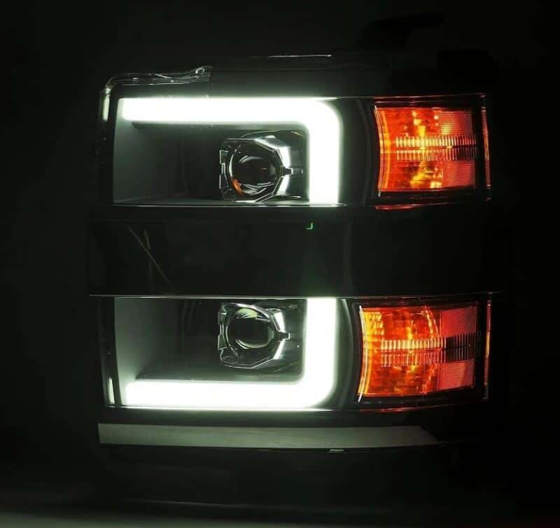 AlphaRex — AlphaRex 15-19 Chevy Silverado 2500/3500 LUXX-Series Proj. Headlights Blk w/Actv SeqSig & SBDRL
Projector Headlights - view 3
