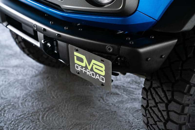 DV8 Offroad — DV8 Offroad 21-22 Ford Bronco Factory Front Bumper License Relocation Bracket - Side
License Bracket - view 14