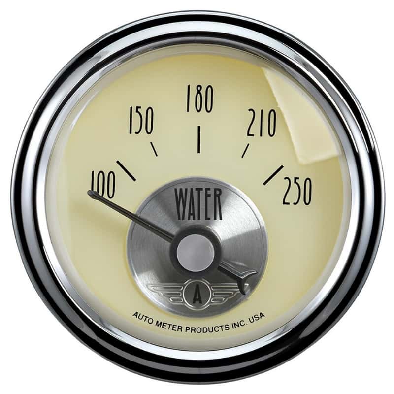 AutoMeter — Autometer Prestige Antique Ivory Series 2-1/16in 100-250 Deg F Electric Water Temp Gauge
2-1/16" WATER TEMP, - view 1
