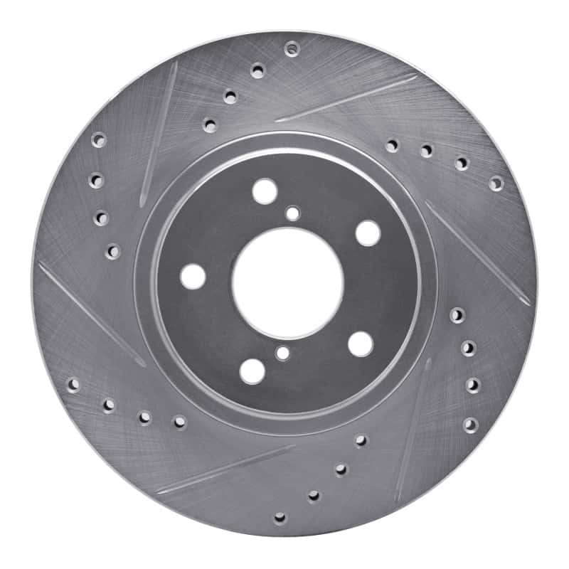 R1 Concepts — R1 90-16 Saab 9-2X Front Left Drilled & Slotted Silver Brake Rotor
R1 Brake Rotor Drill - view 1