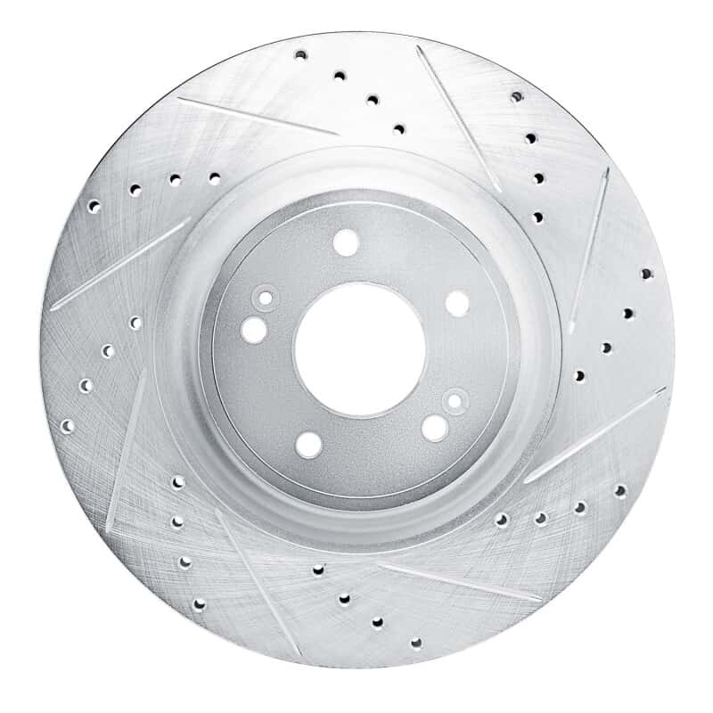 R1 Concepts — R1 2022-2023 Genesis G70 Front Right Drilled & Slotted Silver Brake Rotor - view 6