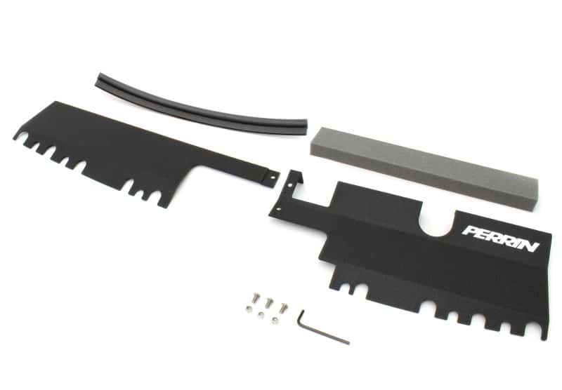 Perrin Performance — PERRIN 15-21 Subaru WRX/STI Radiator Shroud (With OEM Intake Scoop) - Black - view 1