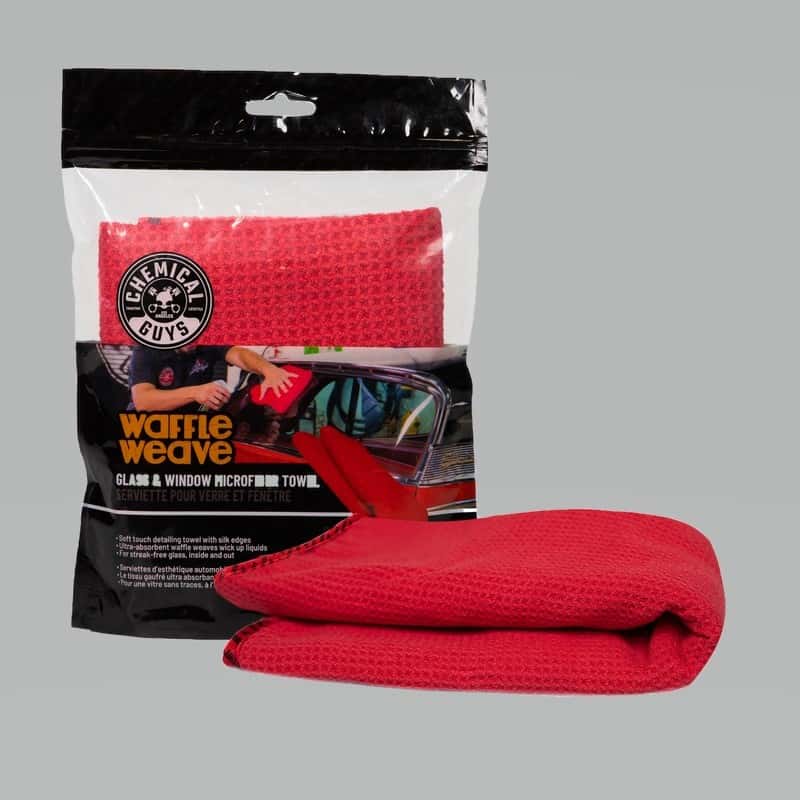 Chemical Guys — Chemical Guys Waffle Weave Glass & Window Microfiber Towel - 24in x 16in - Red - view 1
