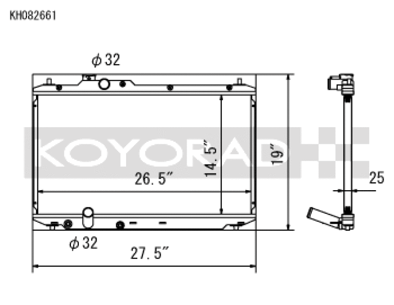 Koyo — Koyo 12-15 Honda Civic SI 2.4L (MT) Radiator
Racing Radiator - view 1