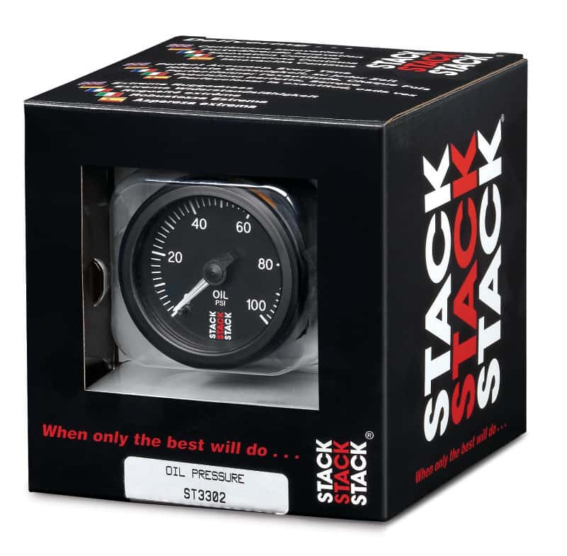 AutoMeter — Autometer Stack 52mm 0-100 PSI 1/8in NPTF Male Pro Stepper Motor Oil Pressure Gauge - Black
Ga OP Stpr B 100psi - view 7
