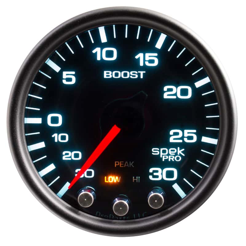 AutoMeter — Autometer Spek-Pro Gauge Vac/Boost 2 1/16in 30Inhg-30psi Stepper Motor Peak & Warn Black/Smoke/Black
GA 2" BST 30 BSB SPK - view 5