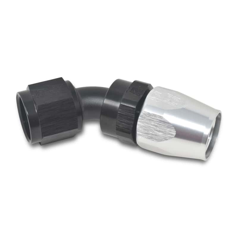 Russell — Russell Performance -10 AN Black/Silver 45 Degree Full Flow Hose End
Hose Fitting - view 4