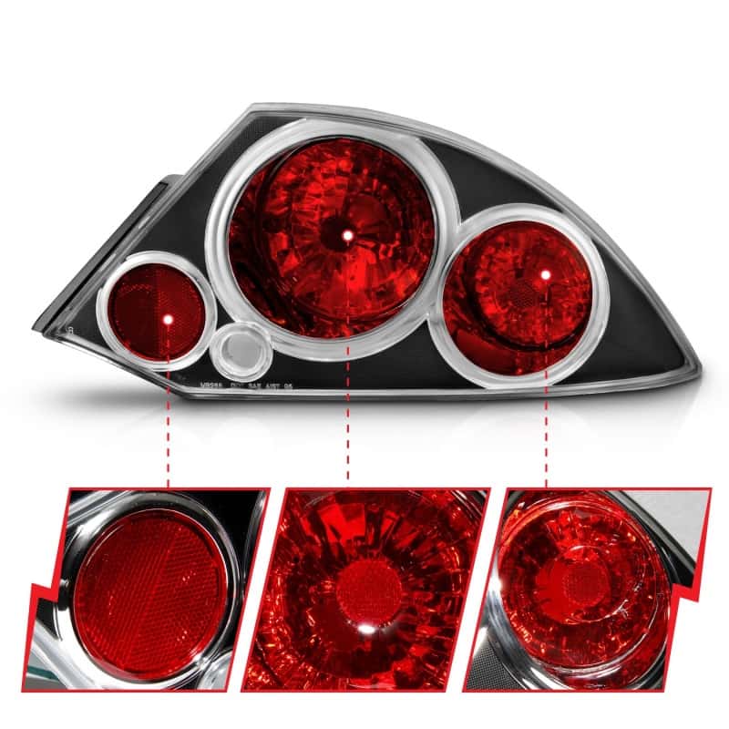 ANZO — ANZO 2000-2005 Mitsubishi Eclipse Taillights Black
TailLightSet - view 6
