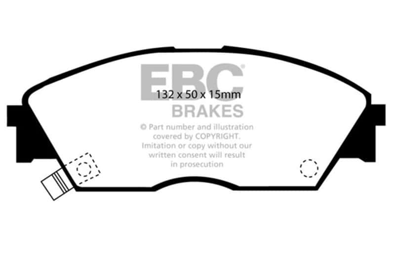 EBC — EBC 90-92 Honda Civic CRX 1.6 Si Yellowstuff Front Brake Pads
Disc Brake Pad - view 1