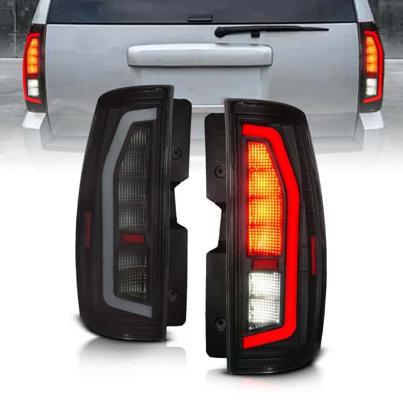 ANZO — Anzo 07-14 Chevrolet Suburban / 07-14 GMC Yukon Black Full LED Tail Light Plank Style w/ Smoke Lens
Tail Light Set - view 1