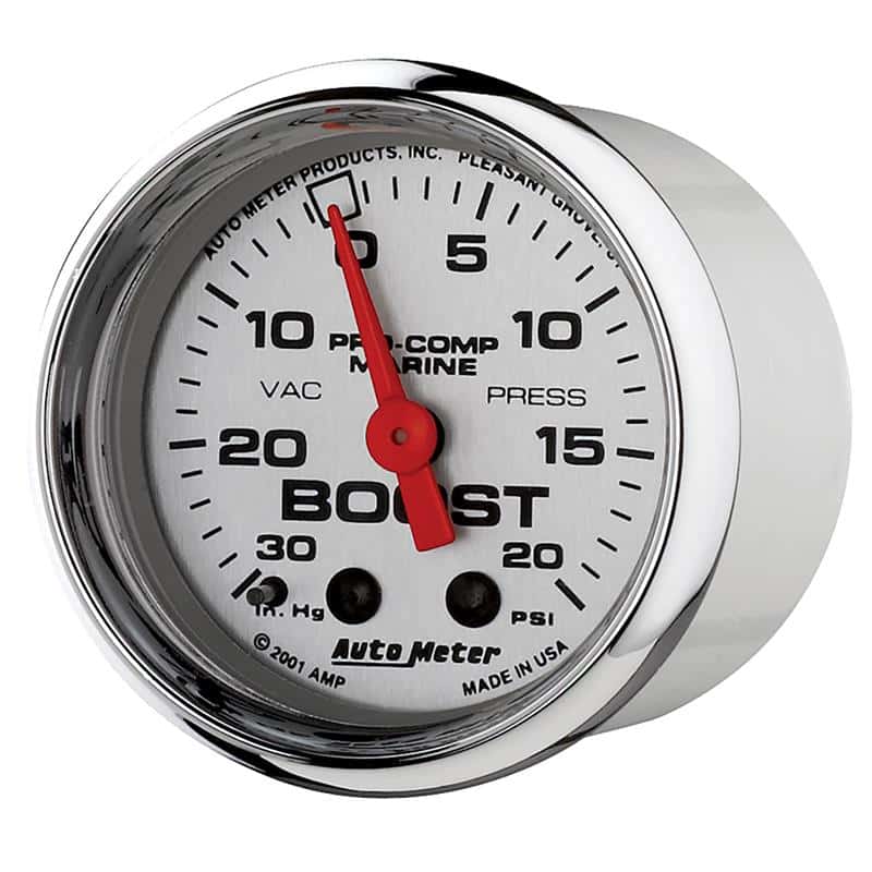 AutoMeter — Autometer Marine Chrome Ultra-Lite 2-1/16in 0-30 HG / 0-20 PSI Vacuum / Boost Gauge
GA 2" BST 20PSI M MC - view 3