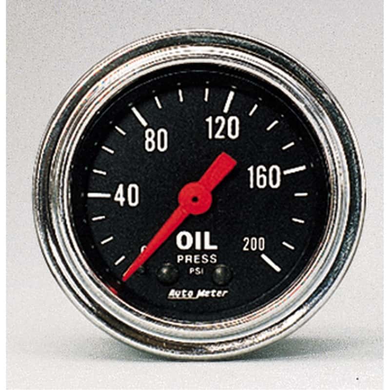 AutoMeter — Autometer Traditional Chrome 2-1/16in 200 PSI Mechanical Oil Pressure Gauge
2" OIL PRESS, 0-200 - view 2
