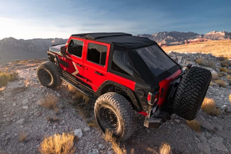 Rugged Ridge — Rugged Ridge 2018+ Jeep Wrangler JLU 4 Dr Black Diamond Stitch Cloth Voyager Top (Tinted)
OFFROAD_TOPS
Top-Soft - view 4