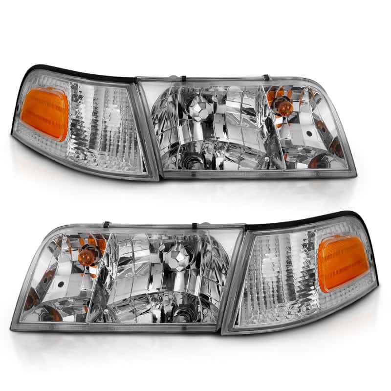 ANZO — ANZO 1998-2005 Ford Crown Victoria Crystal Headlight Chrome With Bumper Light (OE)
Head Light Set
HdLtSet - view 5