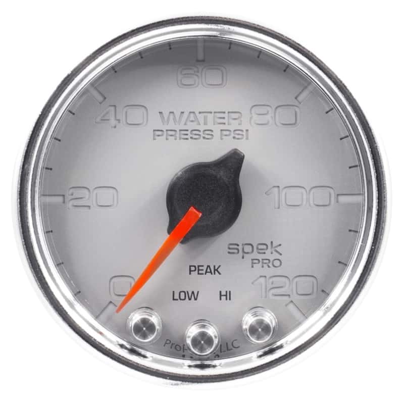 AutoMeter — Autometer Spek-Pro Gauge Water Press 2 1/16in 120psi Stepper Motor W/Peak & Warn Slvr/Chrm
GA 2" WP 120 SCC SPK - view 4
