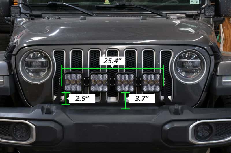 Diode Dynamics — Diode Dynamics Jeep JL SS5 4-Pod CrossLink Grille Lightbar Kit Sport - White Combo - view 5