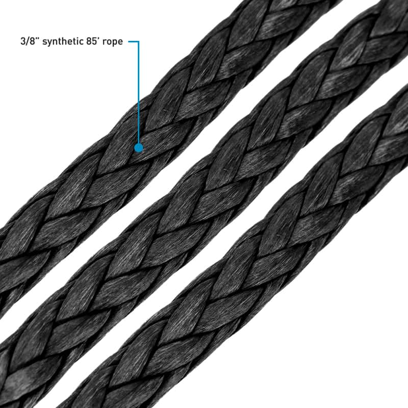 Borne Off-Road — Borne Off-Road Synthetic Rope - 3/8in x 85ft - Black - view 3